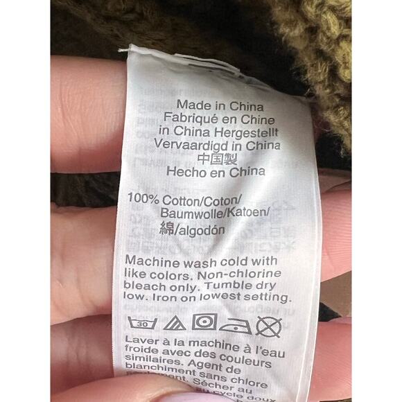 Madewell Ruffle Trim Long Sleeve Knit Cardigan Sweater Golden Spinach Womens M - Picture 7 of 9